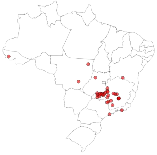 mapa com pontos de servicos